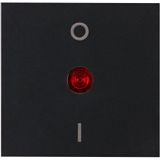 HK07 - Flächenwippe 2-polig mit Linse rot, Farbe: schwarz matt