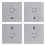 Four half-buttons 1M O symbol Silver