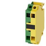 Support terminal, green/yellow, spr...