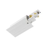 End feed, for S-TRACK 3-phase mounting track, earth electrode left, white, DALI