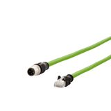 M12 Industrial Ethernet cable, D-coded, 10.0 m, M12 plug straight - RJ