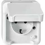 SCHUKO socket with increased contact protection, polar white, AQUASTAR MEG2400-8019