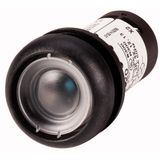 Illuminated pushbutton actuator, Flat, momentary, 1 N/O, Screw connection, LED Blue, Without button plate, 24 V AC/DC, Bezel: black