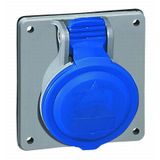Panel mounting socket P17 - inclined outlet - IP44 - 200/250 V~ - 32 A - 3P+E