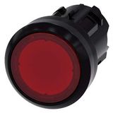 Illuminated pushbutton, 22 mm, round, plastic, red, pushbutton, flat, latching, 3SU1001-0AA20-0AA0-Z Y12