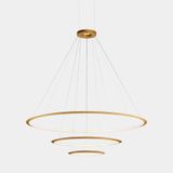 Pendant Circular Inward 3 Rings (ø2000 ø1200 ø600) LED 223.5W 8214lm 3000K Gold