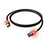 DualBoot LED Patch Cord, Cat.6a, Shielded, Black, 1m