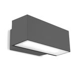 Wall fixture IP66 Afrodita Emergency LED 19W LED warm-white 3000K ON-OFF Urban grey 1670lm 3H / Permanent
