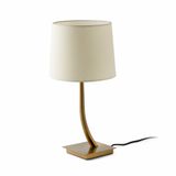 REM BRONZE TABLE LAMP BEIGE LAMPSHADE