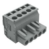 1-conductor female connector, angled CAGE CLAMP® 2.5 mm² gray