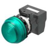 M22N Indicator, Plastic semi-spherical, Green, Green, 24 V, push-in te