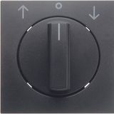 Centre plate rotary knob rotary switch blinds, Berker B.3/B.7, anthrac