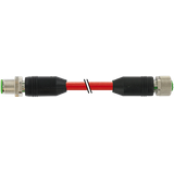 M12 male 0°/M12 fem. 0° D-cod. PUR 1x4xAWG22 shielded rd+drag-ch 4m