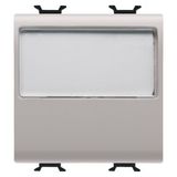 PUSH-BUTTON WITH ILLUMINATED NAME PLATE 250V ac - NO 10A - 2 MODULES - NATURAL SATIN BEIGE - CHORUSMART