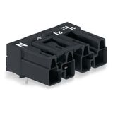 Plug for PCBs angled 4-pole black