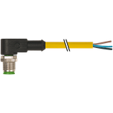 M12 male 90° A-cod. with cable PUR 5x0.34 ye UL/CSA+drag ch. 7.5m