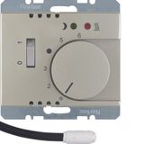 Thermostat,NO contact,Cen.plate,f. heat.,rocker switch,ext.temp.sen.,a