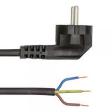 Netzanschlussleitung, 220-240V AC, 3m, PVC, schwarz, Stecker/offene Leitungsenden