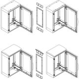 Horizontal coupling kit for PLA enclosure H1000xD420 mm - 15 mm - IP55 coupling
