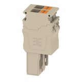 Plug (terminal), PUSH IN, 6 mm², 500 V, 30 A, Number of poles: 2, beig