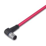 sercos cable M12D plug angled 4-pole red