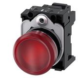 Indicator lights, 22 mm, round, Metal, shiny, red, lens, smooth, with holder, LED module with integrated .... 3SU1156-6AA20-3AA0-Z Y13