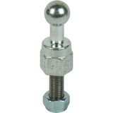 Fixed ball point D 20mm straight w. threaded pin and nut M12x45mm