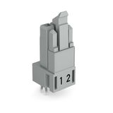Socket for PCBs straight 2-pole gray