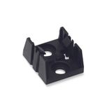 Mounting plate 3-pole for distribution connectors black