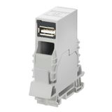 Feed-through plug-in connector USB, IP20, Connection 1: USB A, Connect