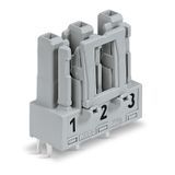 Socket for PCBs straight 3-pole gray