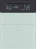 B.IQ push-button 3gang thermostat, display, KNX - B.IQ, glass p. white