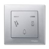 Bell push-button with LED displays marked for DND + bell, aluminium, System M