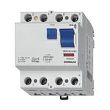 Residual current circuit breaker 25A, 4-pole, 30mA, type AC