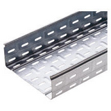 CABLE TRAY WITH TRANSVERSE RIBBING IN GALVANISED STEEL - BRN80 - WIDHT 395MM - FINISHING Z275