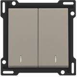 Finishing set with double lens for two-circuit switch, two-way switch