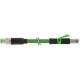 M8 male 0° A-cod./RJ45 male 0° PUR 1x4xAWG26 shielded gn+dragch 4m