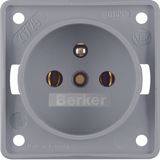 Socket outlet with earthing pin, screw terminals, Int. module inserts,