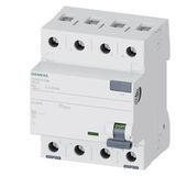 residual current operated circuit breaker; 4-pole; type AC; In: 80 A; 30 mA; Un AC: 400 V; 60 Hz; .... 5SV4347-0MB