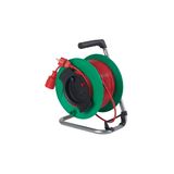 Safety extension reel 230mmO 25m H05VV-F 3G1,5 red with thermal switch
