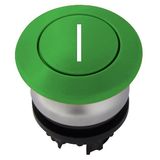 Mushroom push-button, spring-return, green `1ï