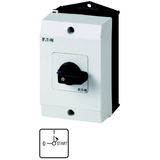 ON-OFF button, T0, 20 A, surface mounting, 3 contact unit(s), Contacts: 6, Spring-return in START position, 90 °, maintained, With 0 (Off) position, W