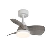 Bryan Mini LED Ceiling Fan 18W 1800Lm CCT Dim White+Ash