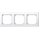 M-SMART frame, 3-gang, polar white, glossy