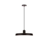 Matt Black Steel Outside   Shiny White Steel Inside  Black Fabric Wire  LED E27 1x12 Watt 230 Volt  IP20 Bulb Excluded  D: 60 H1: 4 H2: 120 cm Adjustable height