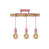 Lucide POLA - Flush ceiling light Children - 3xE27 - Pink