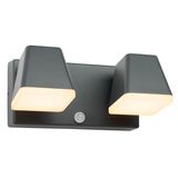 Zeta LED Square Double PIR 20W 1300lm 3000K IP54 anthracite