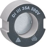 Push-in gauge screw DIII E33 500V ceramics 35/40A according DIN 49516