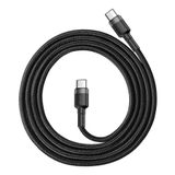 Cable USB C plug - USB C plug 2.0m PD2.0 60W 20V 3A QC3.0 2M grey+black BASEUS