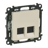 Double RJ45 socket Valena Life category 5e FTP with cover plate ivory